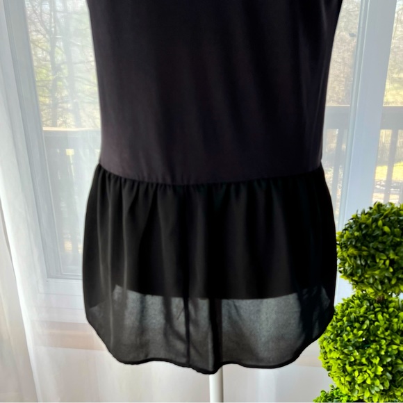 Juicy Couture Shift Peplum Top Black Short Sleeve Size Small - Picture 10 of 13